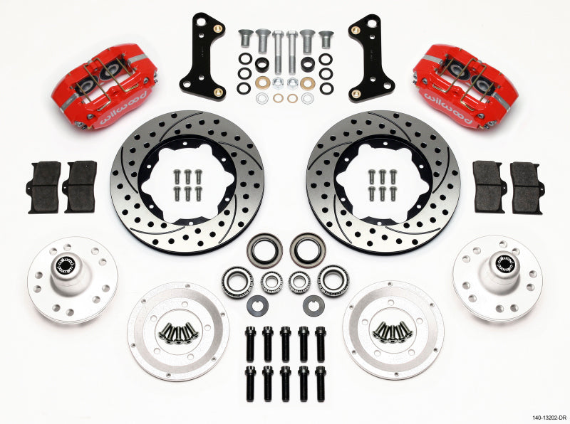 Wilwood Dynapro Dust-Boot Front Kit 11.00in Drilled Red 67-69 Camaro 64-72 Nova Chevelle Big Brake Kits Wilwood