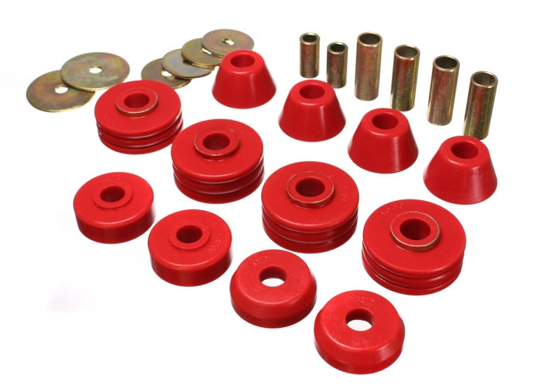 Energy Suspension Gm Cab Mount Set - Red Bushing Kits Energy Suspension