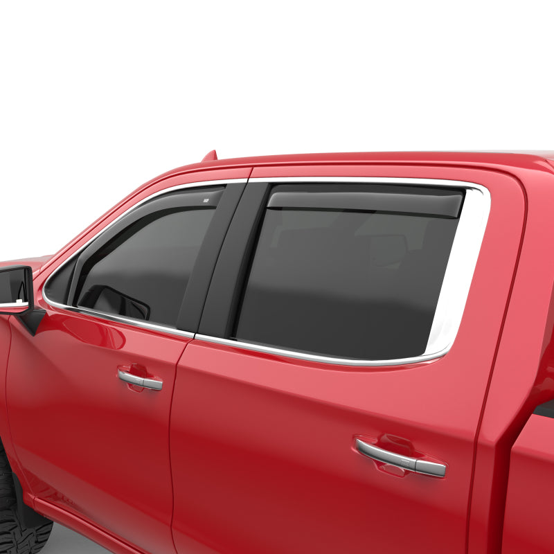 EGR 2019 Chevy 1500 Crew Cab In-Channel Window Visors - Dark Smoke Wind Deflectors EGR
