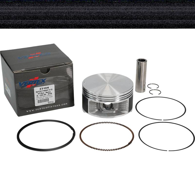 Vertex Piston 02-08 Yamaha YFM 660 F Grizzly 4x4 660cc Cast Replica Piston Kit Piston Sets - Powersports Vertex Pistons