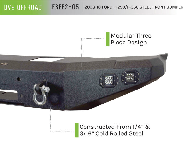 DV8 Offroad 08-10 Ford F-250/F-350 Front Bumper Bumpers - Steel DV8 Offroad