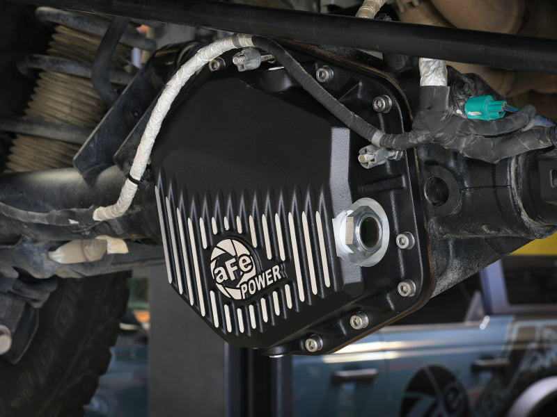 aFe Ford Bronco Raptor 22-25 V6-3.0L POWER Pro Series Rear Differential Cover Black w/ Machined Fins Diff Covers aFe