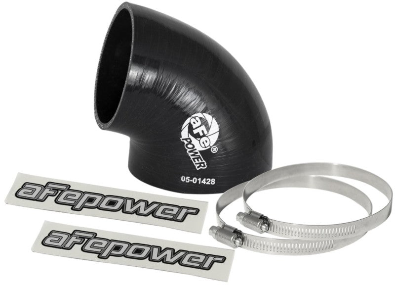 aFe Magnum FORCE CAI Univ. Silicone (3.5in to 3in ID / 75 Deg.) Elbow Reducing Coupler - Black Air Intake Components aFe