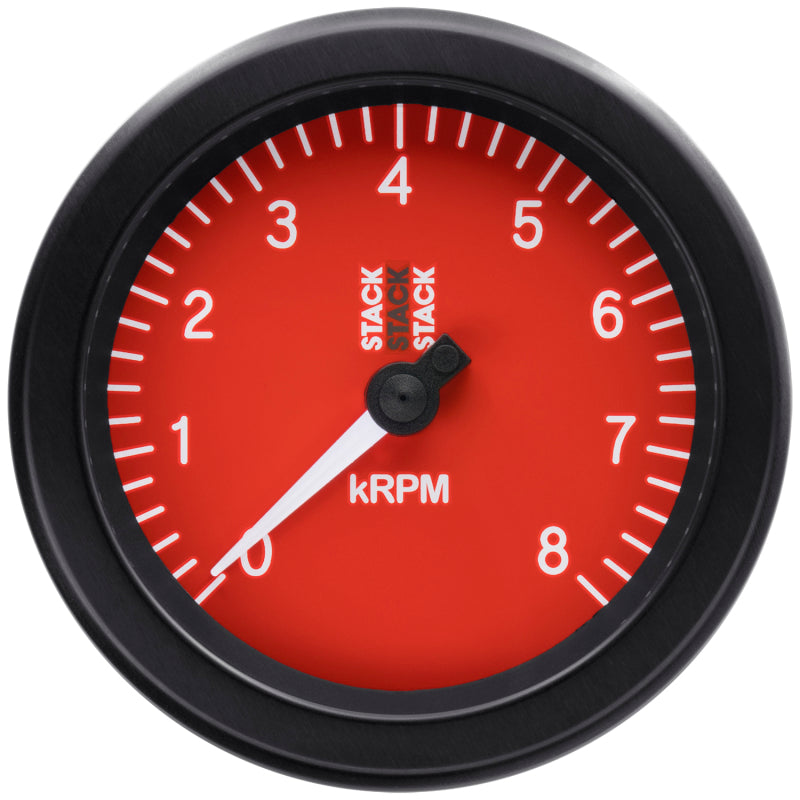 Autometer Stack Sport 88mm 0-8K RPM Tachometer - Red Gauges AutoMeter
