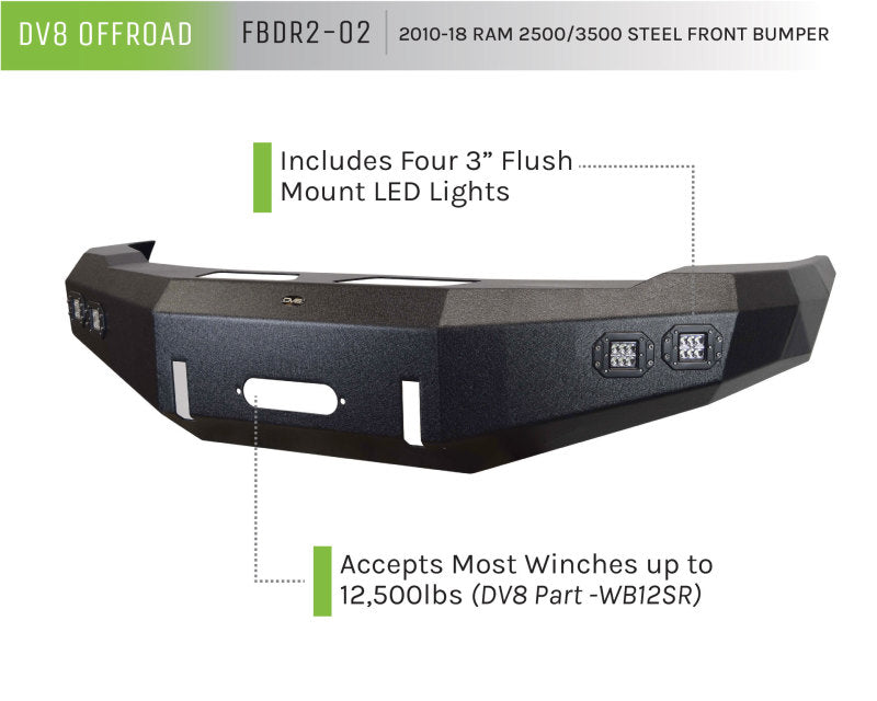 DV8 Offroad 10-14 Dodge Ram 2500/3500 Front Bumper Bumpers - Steel DV8 Offroad