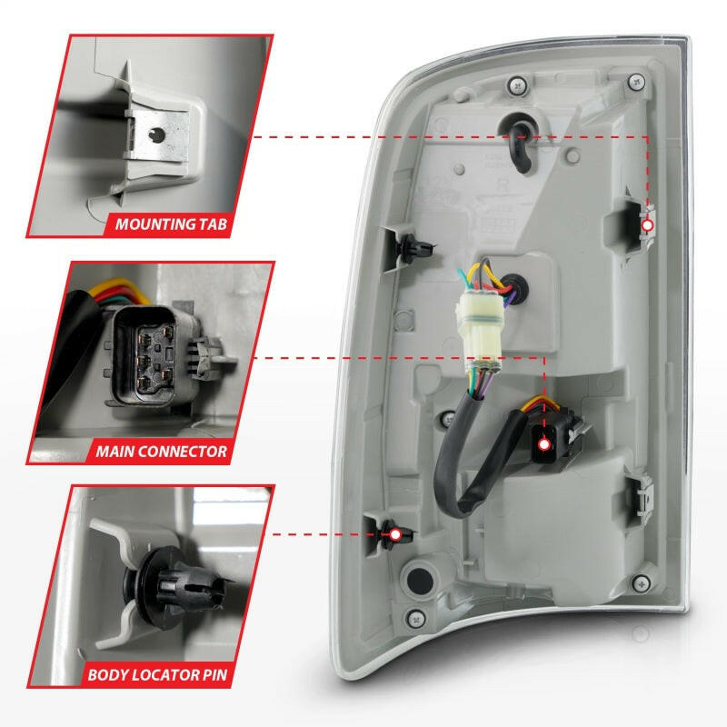 ANZO 09-18 Dodge Ram 1500 Sequential LED Taillights Smoke Black w/Switchback Amber Signal Tail Lights ANZO