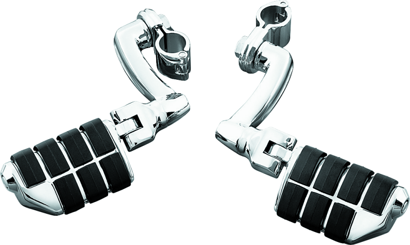 Kuryakyn Longhorn Offset Dually ISO Pegs With 1-1/4in Clamp Chrome Footpegs Kuryakyn