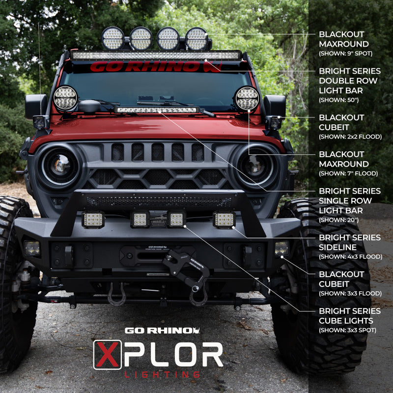 Go Rhino Xplor Bright Series Dbl Row LED Light Bar (Side/Track Mount) 21.5in. - Blk Light Bars & Cubes Go Rhino