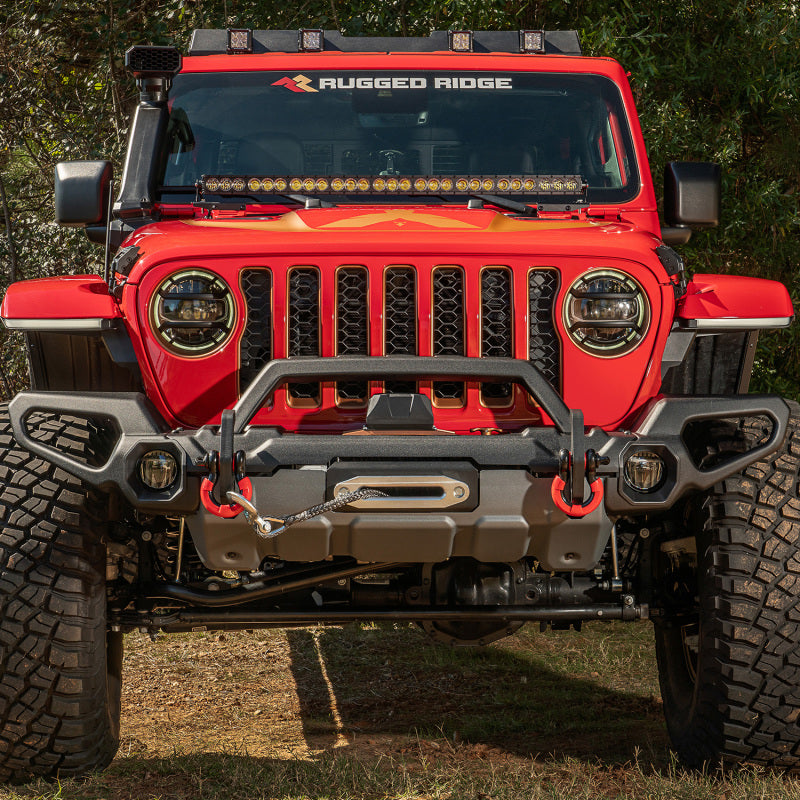 Rugged Ridge Venator Front Bumper W/Overrider & Winch Tray JL Bumpers - Steel Rugged Ridge