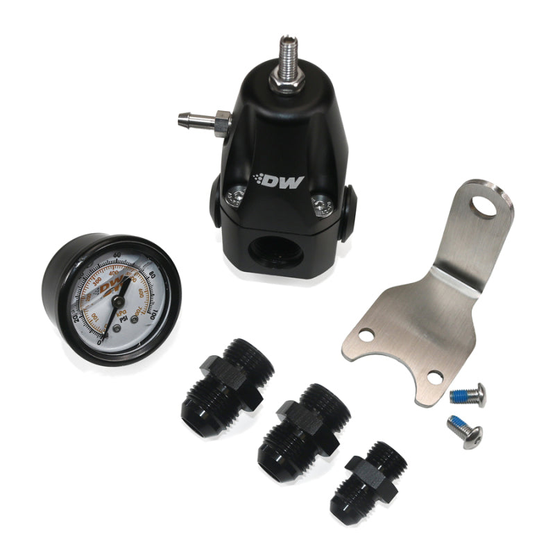 DeatschWerks DWR1000 AFPR + Pressure Gauge + 8AN & 6AN Fittings - Anodized Black Fuel Pressure Regulators DeatschWerks