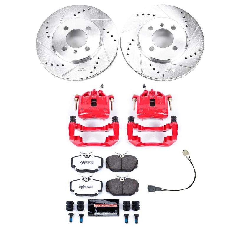 Power Stop 91-92 BMW 318i Front Z26 Street Warrior Brake Kit w/Calipers Brake Kits - Performance D&S PowerStop