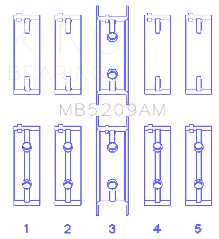 King Engine Bearings Mitsubishi 4G63/64/DOHC (Size +0.25mm) Main Bearing Set Bearings King Engine Bearings