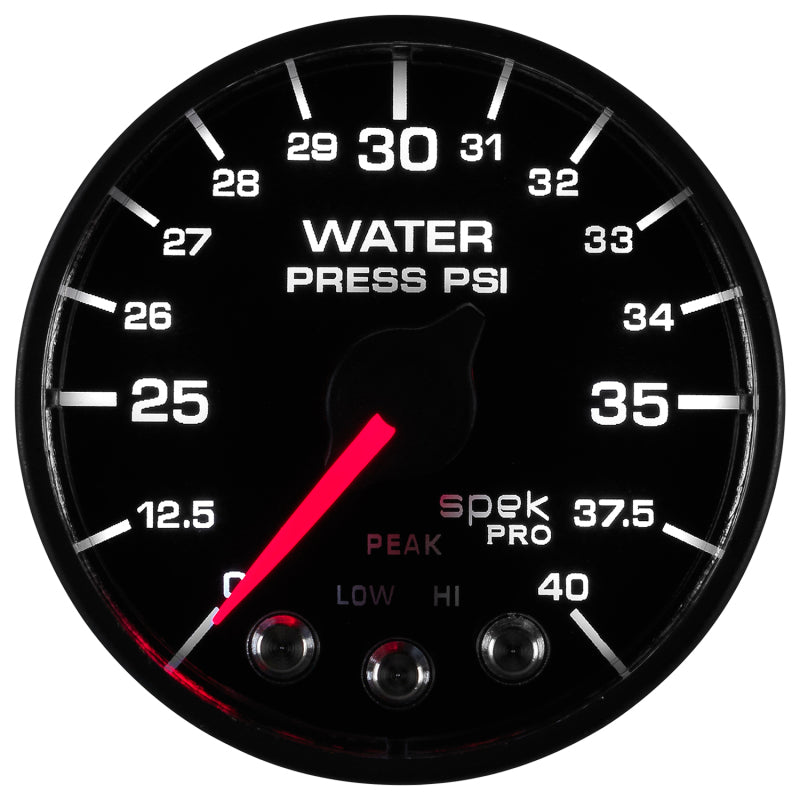 Autometer Spek-Pro - Nascar 2-1/16in Water Press 0- 40 psi Bfb Gauges AutoMeter