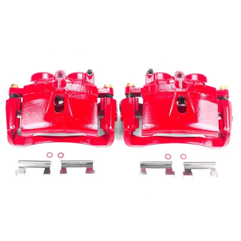 Power Stop 03-19 Chevrolet Express 3500 Front Red Calipers w/Brackets - Pair Brake Calipers - Perf PowerStop