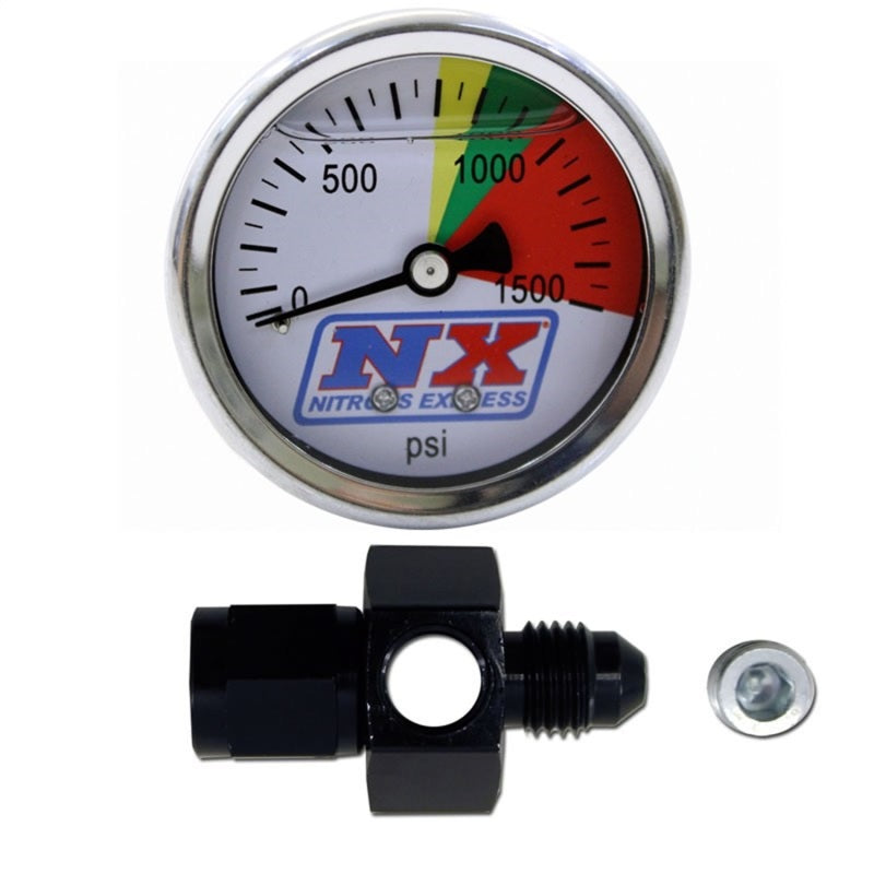 Nitrous Express N2O Flo-Thru Pressure Gauge (0-1500 PSI) 6AN Gauges Nitrous Express