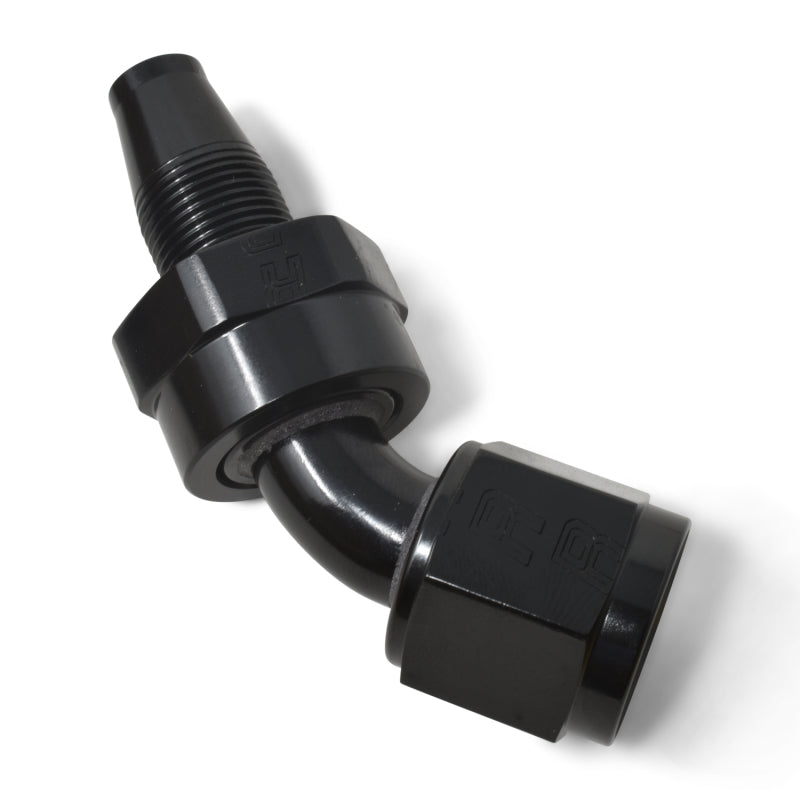 Russell Performance -6 AN 45 Degree Hose End Without Socket - Polished and Black Fittings Russell
