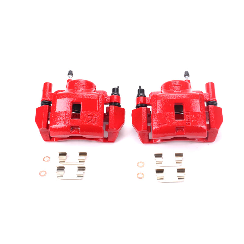 Power Stop 00-02 Mazda 626 Front Red Calipers w/Brackets - Pair Brake Calipers - Perf PowerStop