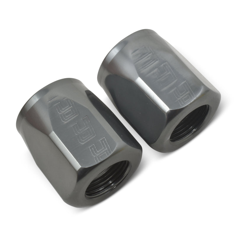 Russell Hose End Socket -8 AN Polished & Gray Anodized (2 Pack) Fittings Russell