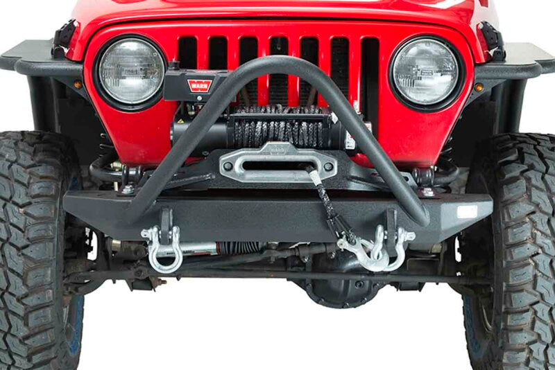 Fishbone Offroad 97-06 Jeep Wrangler TJ Rubicon Steel Front Bumper W/Stinger - Blk Txtrd Pwdercoat Bumpers - Steel Fishbone Offroad