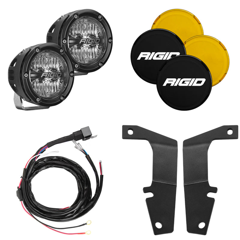 Rigid Industries 10-20 Toyota 4Runner A-Pillar Light Kit w/4in. 360-Series Drive Light Bars & Cubes Rigid Industries