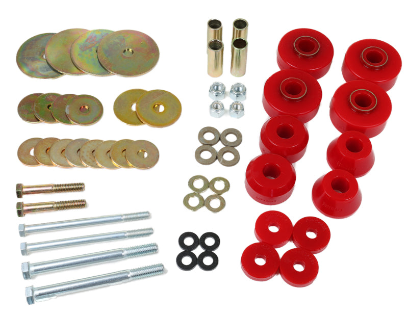 Energy Suspension 67-68 Chevrolet C-10 Pickup Red Body Mount Set Bushing Kits Energy Suspension