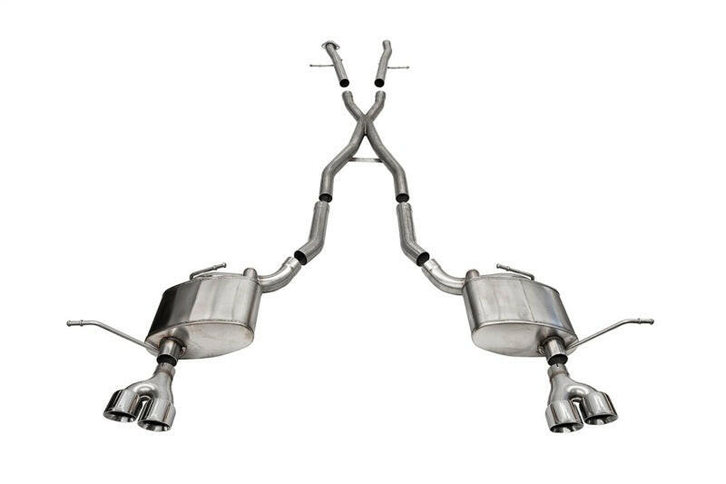 Corsa 2014-2021 Jeep Grand Cherokee Xtreme 2.5in Cat-Back Dual Rear Exit w/Twin 4in Polished Tips Catback CORSA Performance