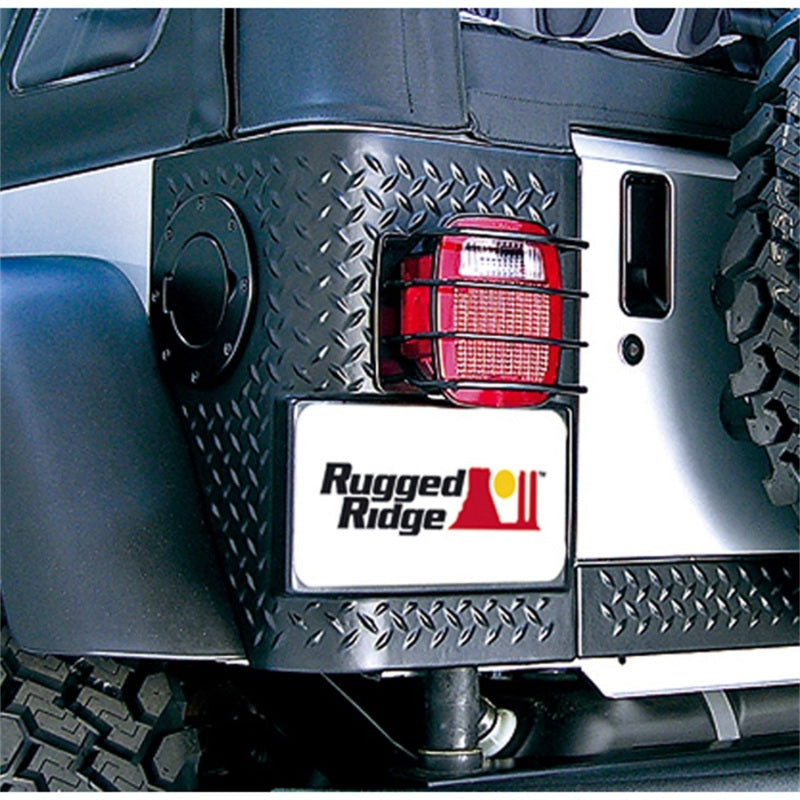 Rugged Ridge 76-06 Jeep CJ / Jeep Wrangler Black Euro Tail Light Guards Light Covers and Guards Rugged Ridge