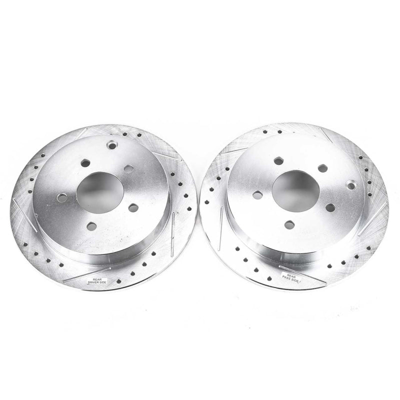 Power Stop 02-07 Buick Rendezvous Rear Evolution Drilled & Slotted Rotors - Pair Brake Rotors - Slot & Drilled PowerStop