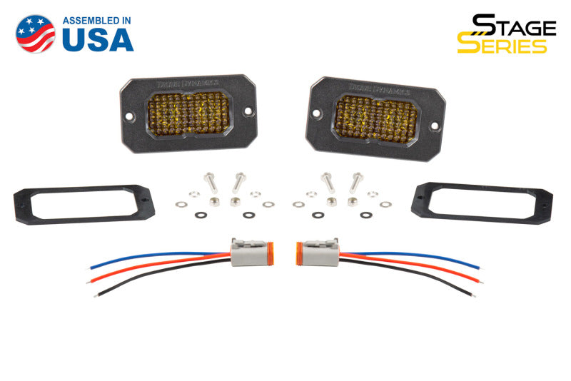 Diode Dynamics Stage Series 2in LED Pod Pro - Yellow Combo Flush ABL (Pair) Light Accessories and Wiring Diode Dynamics