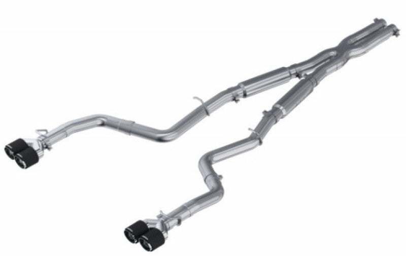 MBRP 15-16 Dodge Challenger RT 5.7L T304 SS 3in Dual Rear Cat-back CF Quad Tips - Street Catback MBRP