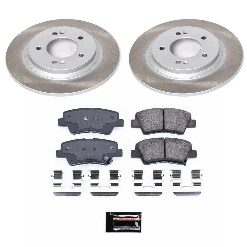 Power Stop 15-16 Kia Soul EV Rear Semi-Coated Rotor Kit Brake Kits - Performance Blank PowerStop
