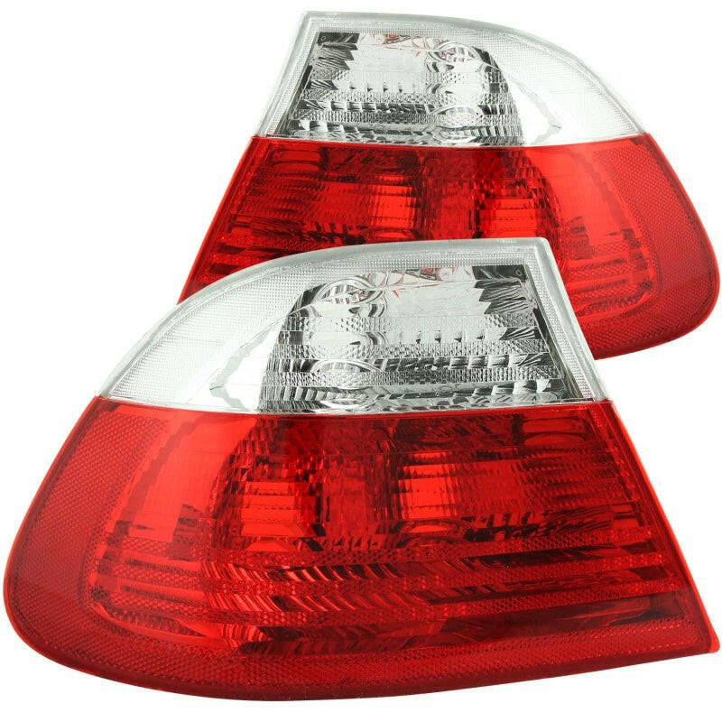ANZO 2000-2003 BMW 3 Series E46 Taillights Red/Clear Tail Lights ANZO