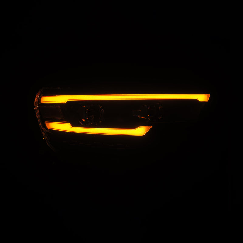 AlphaRex 25-26 Dodge Ram 1500 Luxx LED Proj Headlights -Black w/Activ Lit/ Seq Signal/Switchbk DRL Headlights AlphaRex
