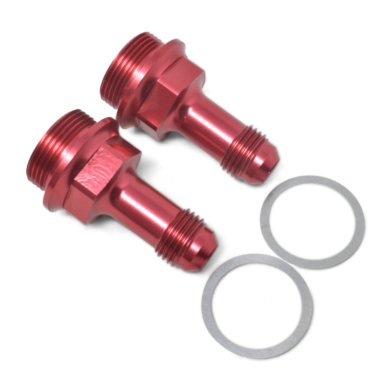 Russell Performance 7/8in -20 x -6 AN Male Flare Extended (2 pcs.) (Red/Blue) Fittings Russell