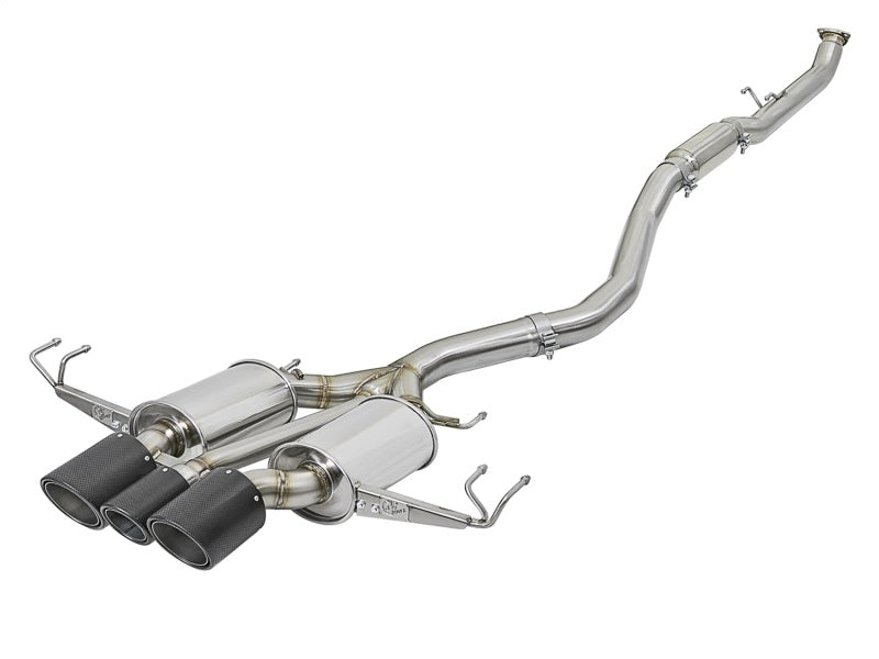aFe POWER Takeda 2-1/2in to 2-1/4in 304SS Catback Dual-Exit Exhaust 17+ Honda Civic Type R w/CF Tips Catback aFe