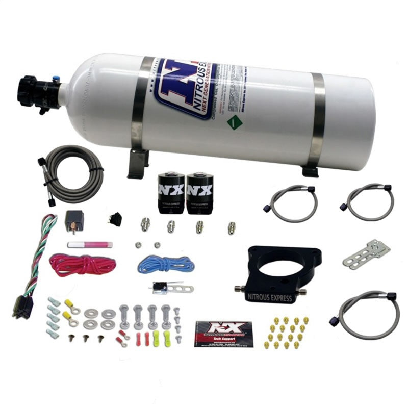 Nitrous Express GM LS 78mm 3-Bolt Nitrous Plate Kit (50-350HP) w/15lb Bottle Nitrous Systems Nitrous Express