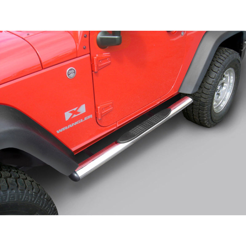 Rugged Ridge 4 1/4-In Oval Side Steps SS 2-Door 07-18 Jeep Wrangler JK Side Steps Rugged Ridge