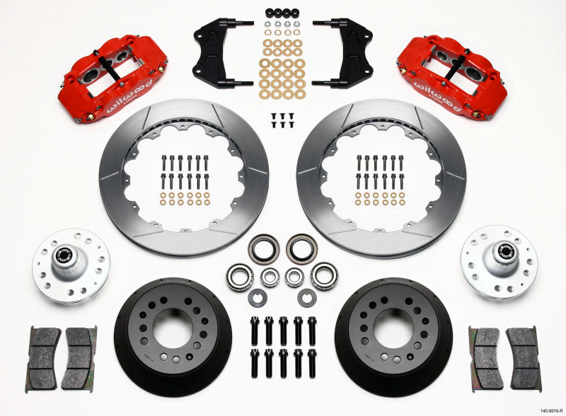 Wilwood Narrow Superlite 6R Front Hub Kit 12.88in Red WWE ProSpindle Big Brake Kits Wilwood