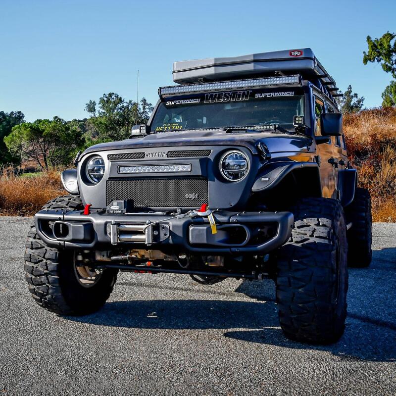 Westin 2018-2021 Jeep JL Wrangler (2dr/4dr) WJ2 Winch Tray - Black Bumpers - Steel Westin