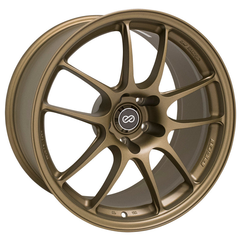 Enkei PF01 18x9.5 5x114.3 15mm Offset 75mm Bore Titanium Gold Wheel (MOQ 40) Wheels - Cast Enkei