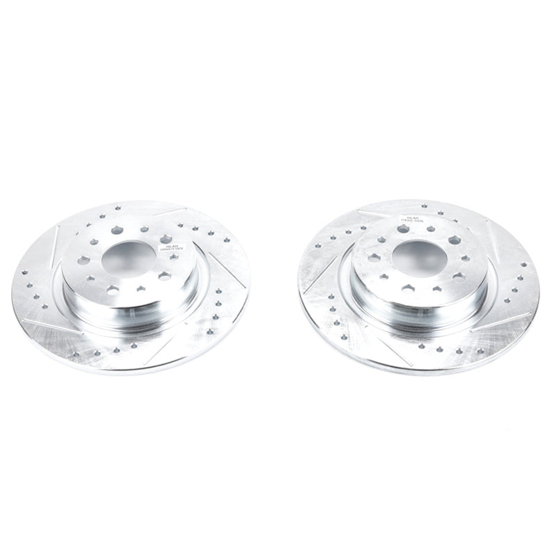 Power Stop 14-19 Fiat 500L Rear Evolution Drilled & Slotted Rotors - Pair Brake Rotors - Slot & Drilled PowerStop