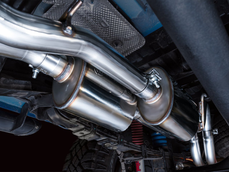 AWE 16-22 Toyota Tacoma 0FG Catback Exhaust w/ BashGuard - Dual Diamond Black Tips Catback AWE Tuning