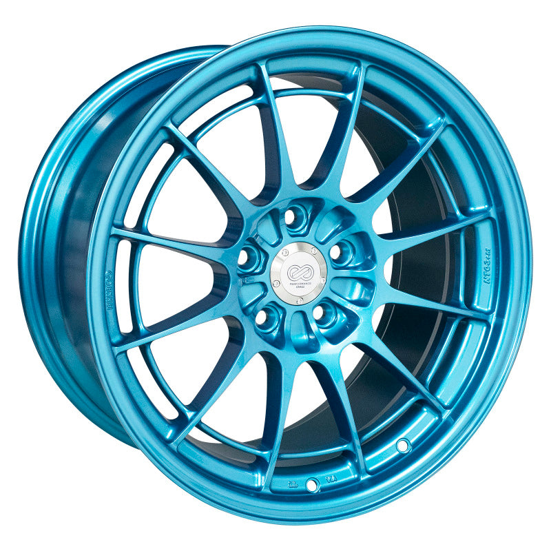 Enkei NT03+M 18x9.5 5x114.3 40mm Offset 72.6mm Bore Emerald Blue Wheel MOQ 40 Wheels - Cast Enkei