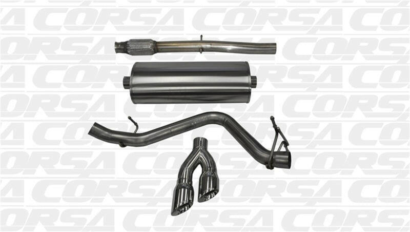 Corsa 14-19 GMC Sierra/Chevy Silv 1500 Crew Cab/Short Bed 5.3L V8 Polished Sport Single Side CB Exh Catback CORSA Performance