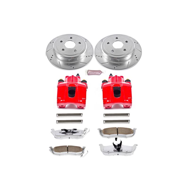 Power Stop 06-10 Jeep Commander Rear Z26 Street Warrior Brake Kit w/Calipers Brake Kits - Performance D&S PowerStop