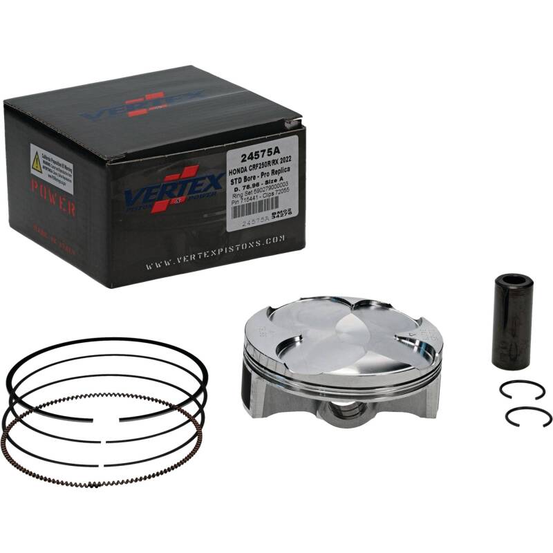 Vertex Piston 22-24 Honda CRF 250 R 250cc Forged Replica Piston Kit Piston Sets - Powersports Vertex Pistons