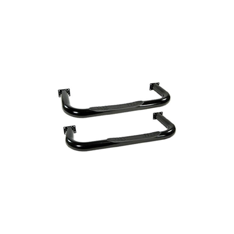 Rugged Ridge 3in Round Tube Side Steps Black 76-83 CJ5 Side Steps Rugged Ridge