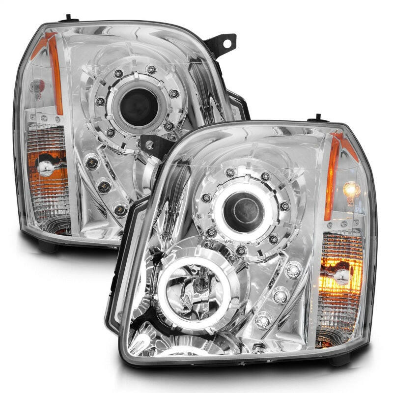 ANZO 2007-2014 GMC Yukon Projector Headlights w/ Halo Chrome (CCFL) Headlights ANZO