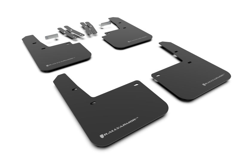 Rally Armor 18-23 Hyundai Kona Black UR Mud Flap Silver Logo Mud Flaps Rally Armor