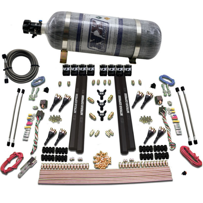 Nitrous Express SX2 Dual Stage 8 Solenoid /Gasoline Nitrous Kit (200-1200HP) w/Composite Bottle Nitrous Systems Nitrous Express